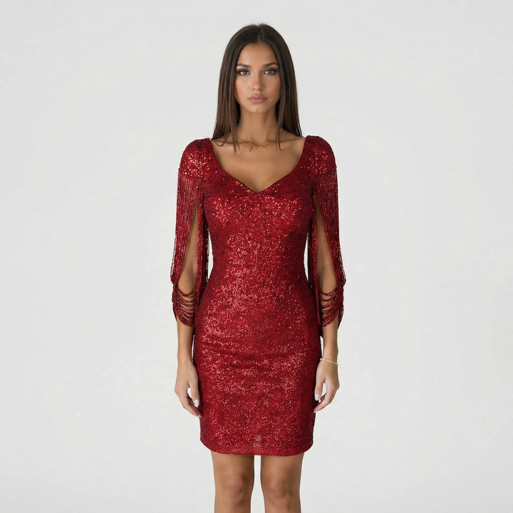Glamouröses Partykleid Mit V Ausschnitt - Loreen