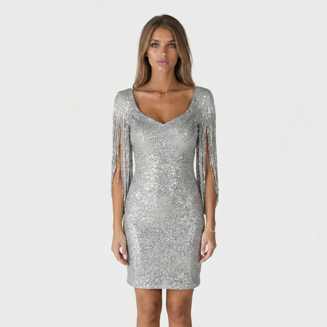 Glamouröses Partykleid Mit V Ausschnitt - Loreen