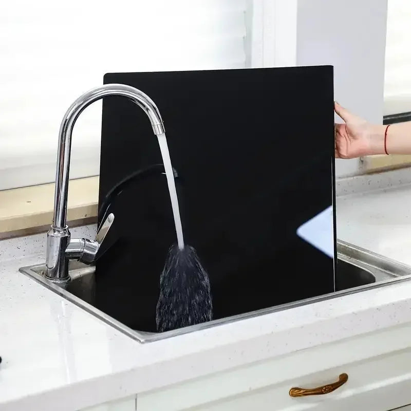 Glossy Black Rectangular Kitchen Chopping Board - Novocut