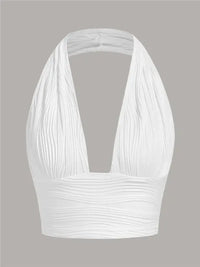 Deep Cut Halter Top with Open Back – Liora