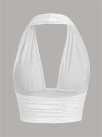 Deep Cut Halter Top with Open Back – Liora