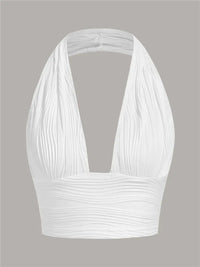 Deep Cut Halter Top with Open Back – Liora