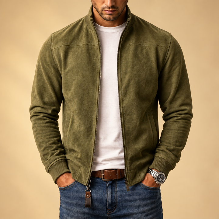 Suede bomber jacket for men – casual men's jacket