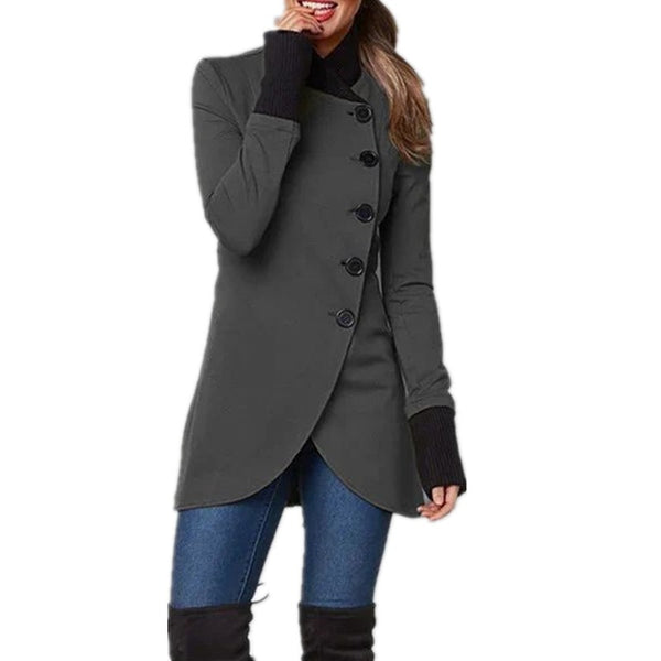 Women's Mid-Season Jacket with Asymmetric Closure – Isabella