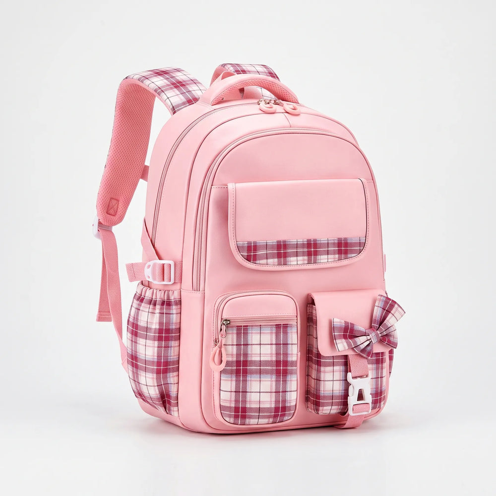 Grote Schooltas Met Ruitjespatroon - Pledra