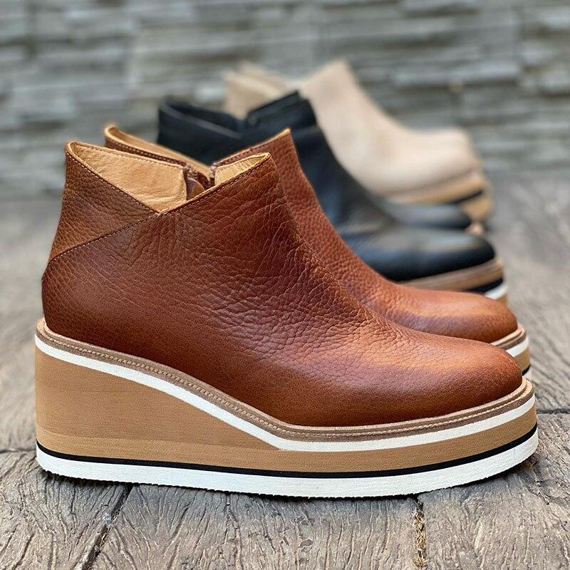 Comfortable Platform Ankle Boots - Mira