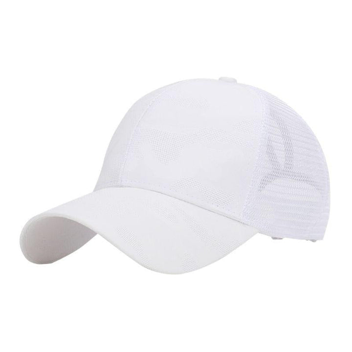 Trendy women's baseball cap with ponytail opening and Velcro closure – Leona