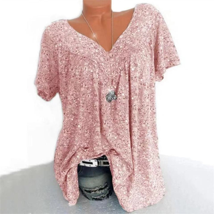 Women's Boho Summer Blouse with Floral Print - Celeste