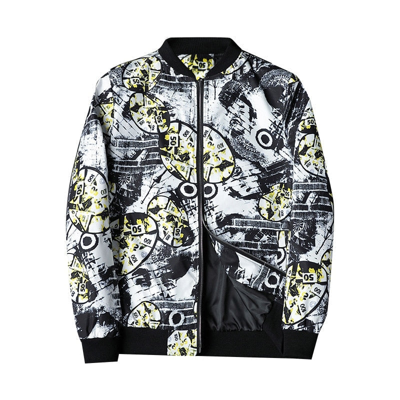 Men's Bomber Jacket with Abstract Print - Enzo