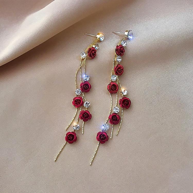 Waterfall Rose Earrings - Rosella