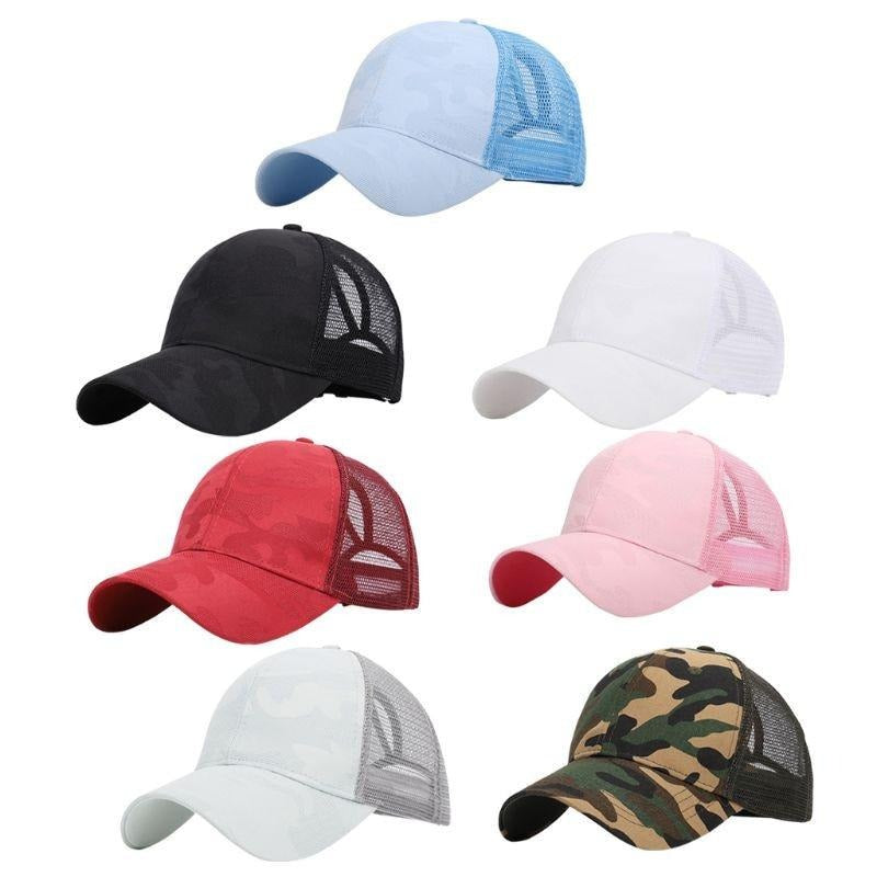 Trendy women's baseball cap with ponytail opening and Velcro closure – Leona
