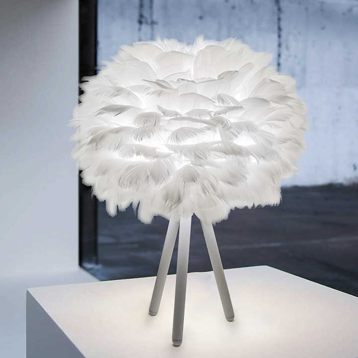 Dimmable Table Lamp with Luxurious Feathers – Pluma
