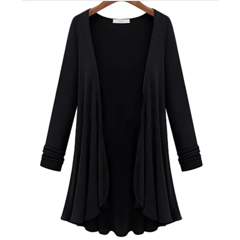 Knitted Women's Cardigan with Ruffles - Chiara