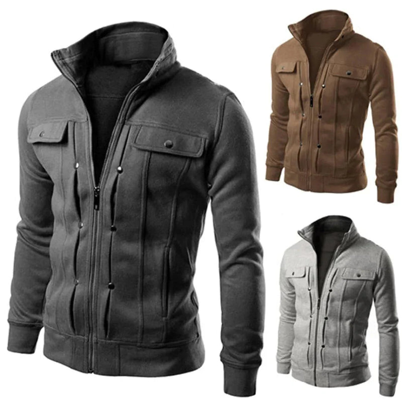 Men's Zip-Up Jacket with Stand-Up Collar – Carlo