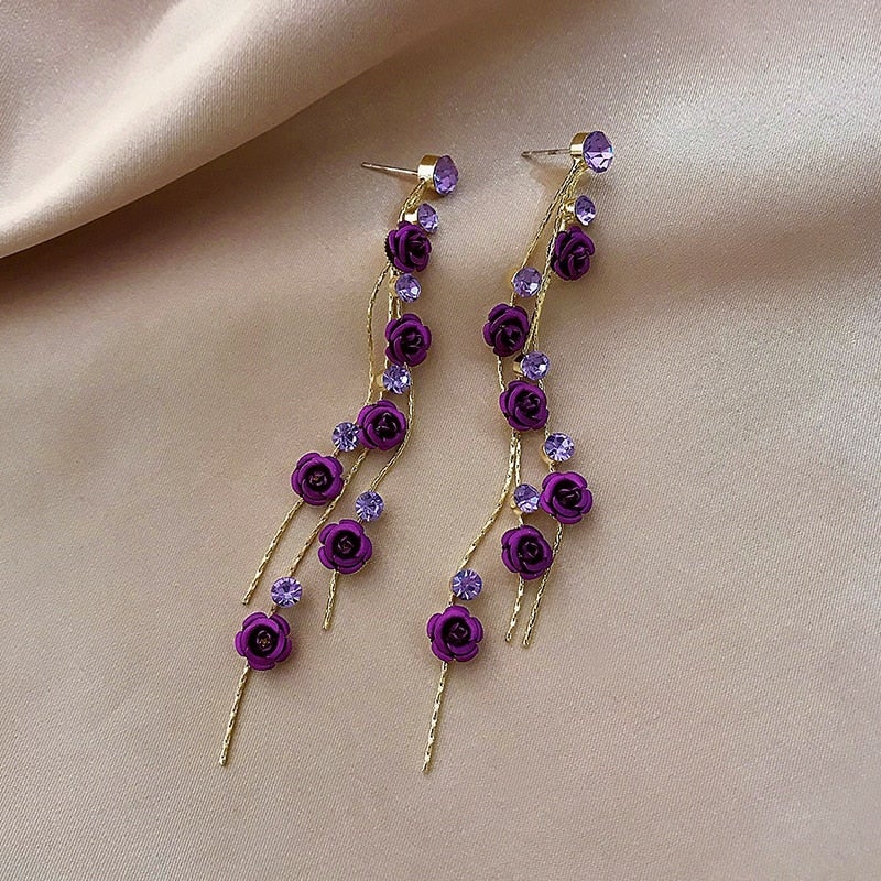 Waterfall Rose Earrings - Rosella