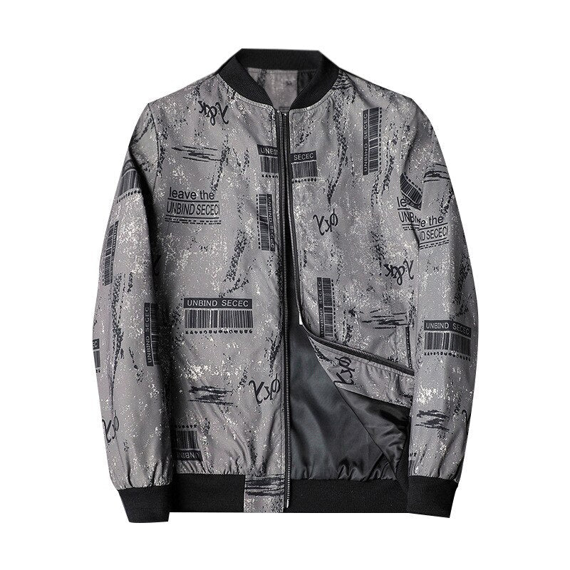 Men's Bomber Jacket with Abstract Print - Enzo