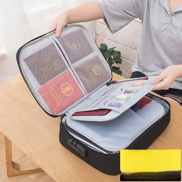 Lockable Waterproof Document Storage Box – Multi-Layer Travel Organizer