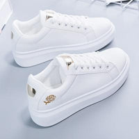 Trendy women's faux leather sneakers with metallic accents - Norell
