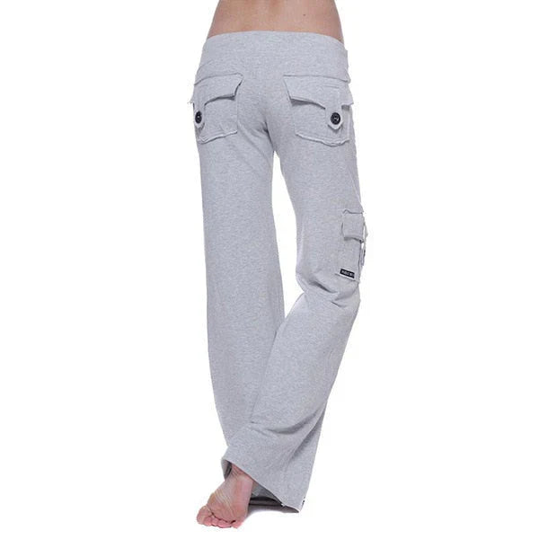 Women's Bootcut Cargo Pants with Pockets - Isabella