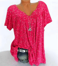 Women's Boho Summer Blouse with Floral Print - Celeste
