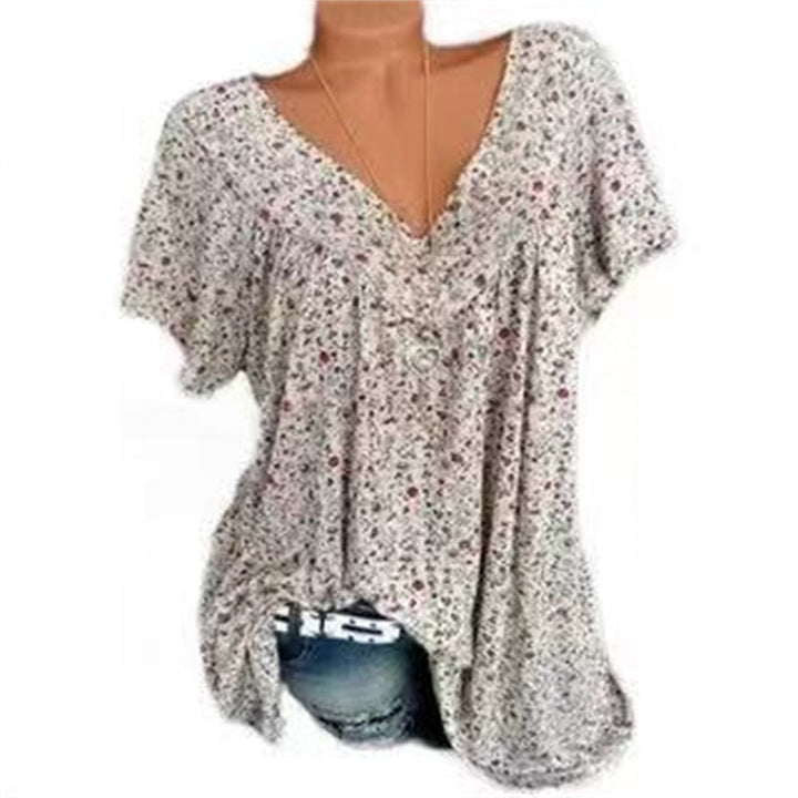 Women's Boho Summer Blouse with Floral Print - Celeste