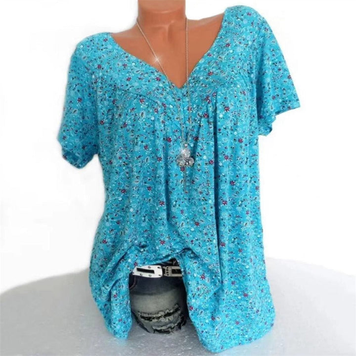 Women's Boho Summer Blouse with Floral Print - Celeste