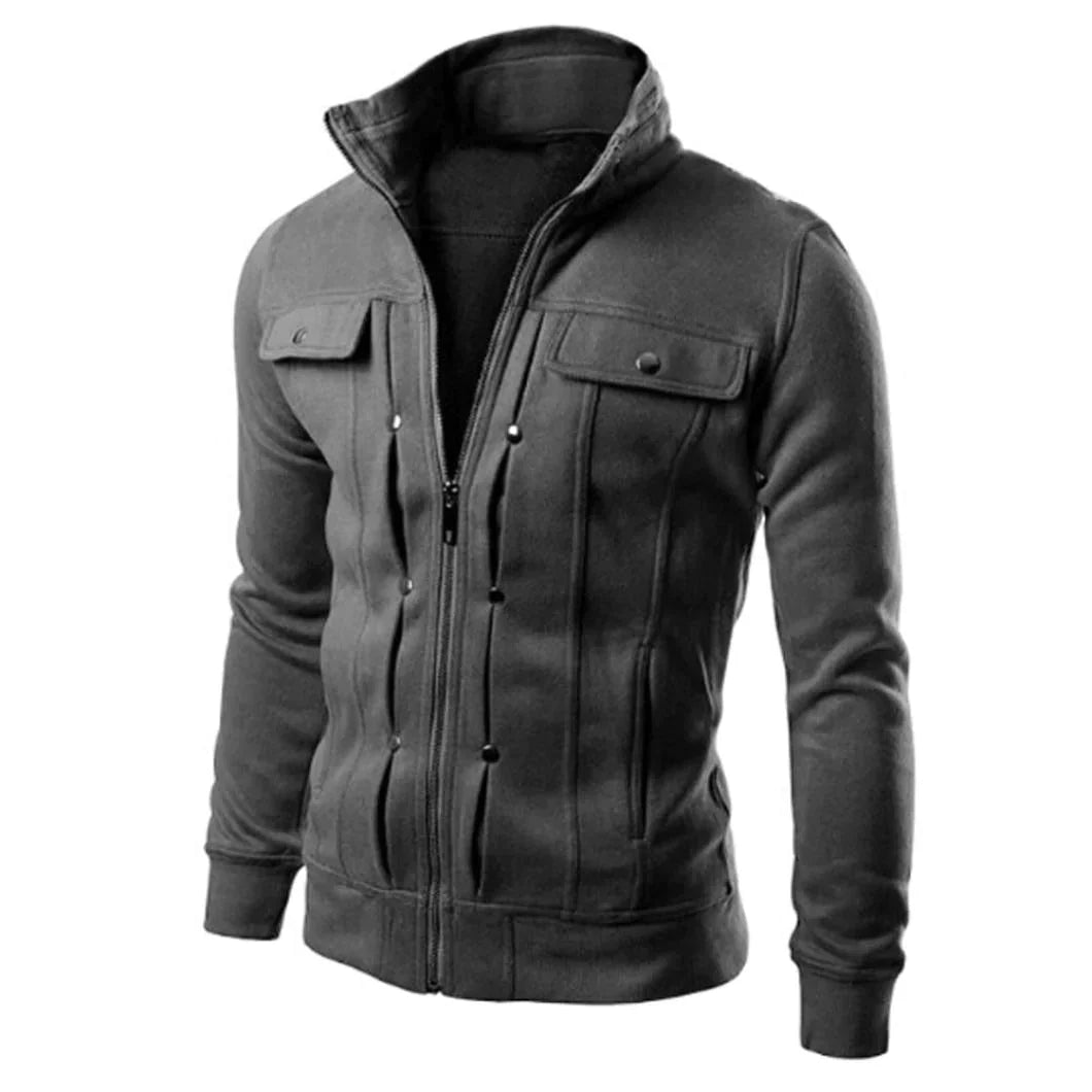 Men's Zip-Up Jacket with Stand-Up Collar – Carlo