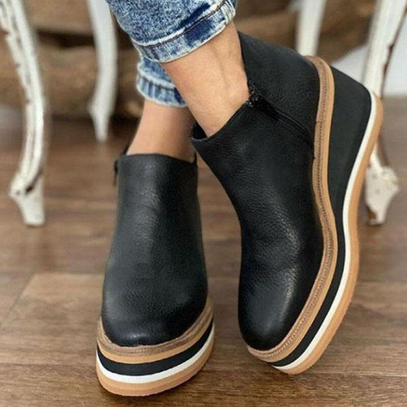 Comfortable Platform Ankle Boots - Mira