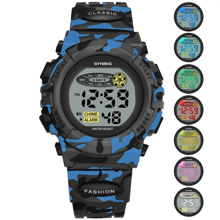 Reloj digital impermeable para niños con pantalla LED – Livano