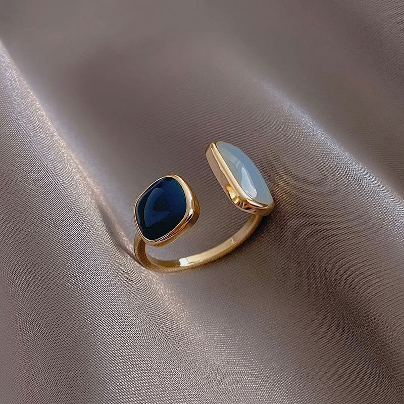 Gold Adjustable Stone Ring - Lola