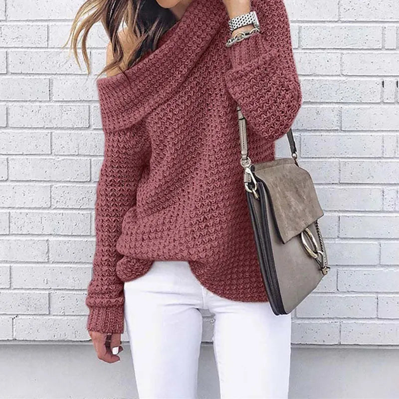 Women's Off-Shoulder Knitted Sweater – Selina