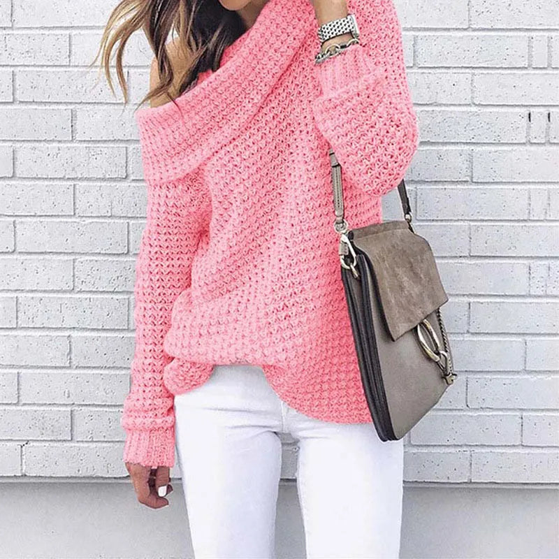 Women's Off-Shoulder Knitted Sweater – Selina