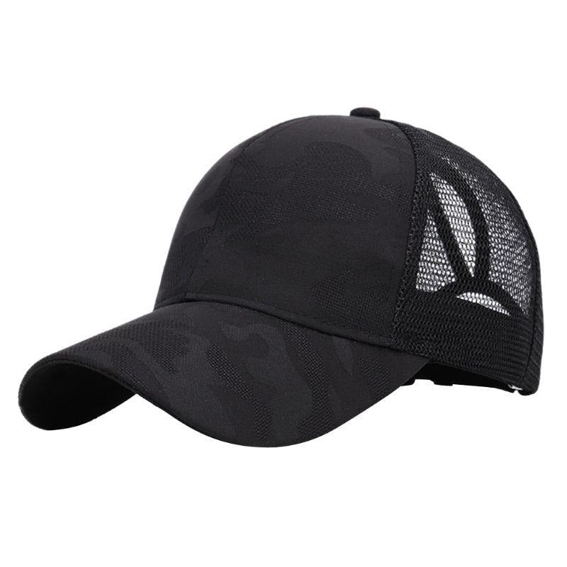 Trendy women's baseball cap with ponytail opening and Velcro closure – Leona