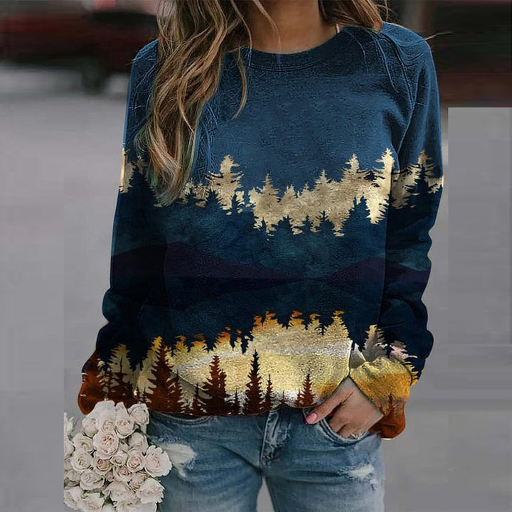 Women's Sweater with Landscape Print – Alina
