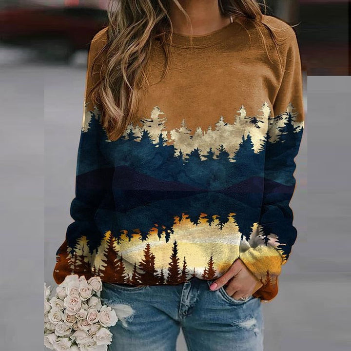Women's Sweater with Landscape Print – Alina