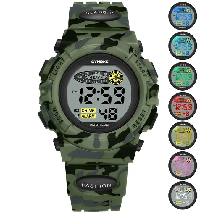 Reloj digital impermeable para niños con pantalla LED – Livano