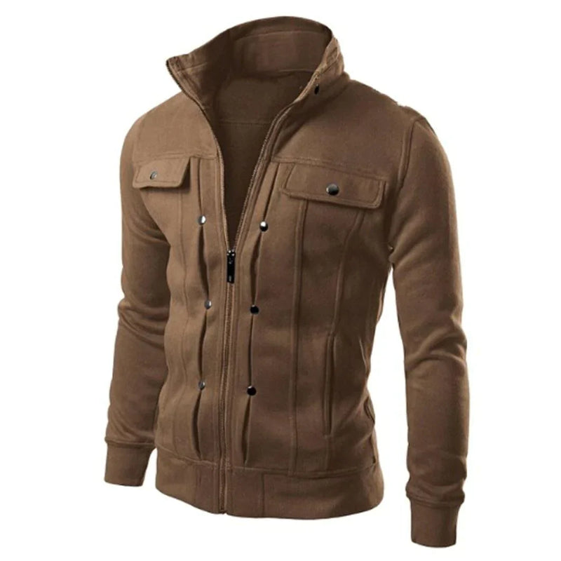 Men's Zip-Up Jacket with Stand-Up Collar – Carlo