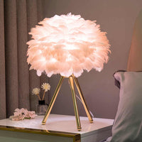 Dimmable Table Lamp with Luxurious Feathers – Pluma