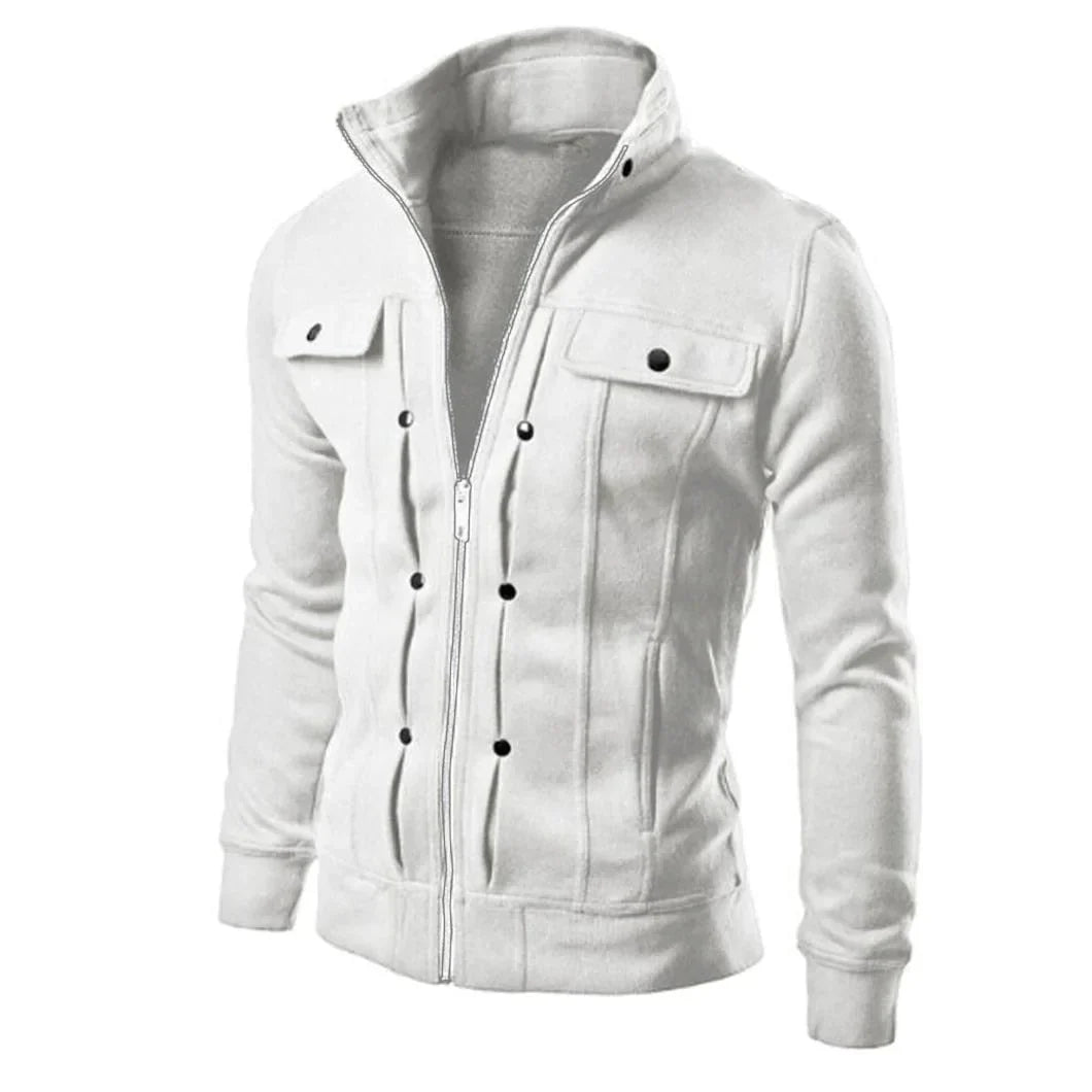 Men's Zip-Up Jacket with Stand-Up Collar – Carlo