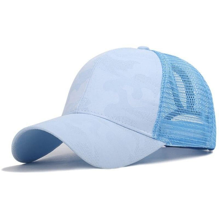Trendy women's baseball cap with ponytail opening and Velcro closure – Leona