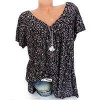 Women's Boho Summer Blouse with Floral Print - Celeste