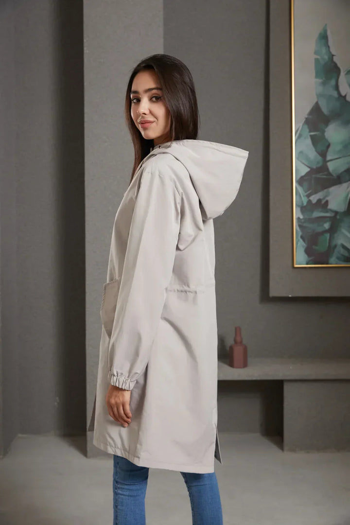 Stylish Windproof Trench Coat - Livia