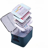 Lockable Waterproof Document Storage Box – Multi-Layer Travel Organizer