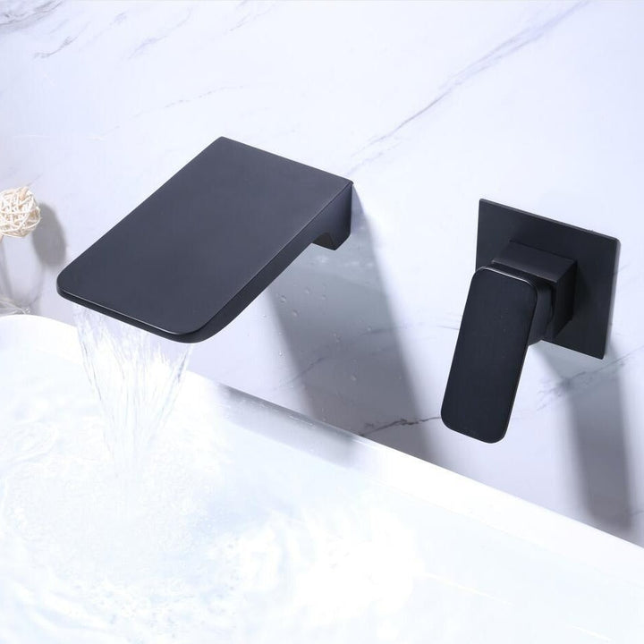 Sensor Wall Faucet with Waterfall Spout – Fluxis