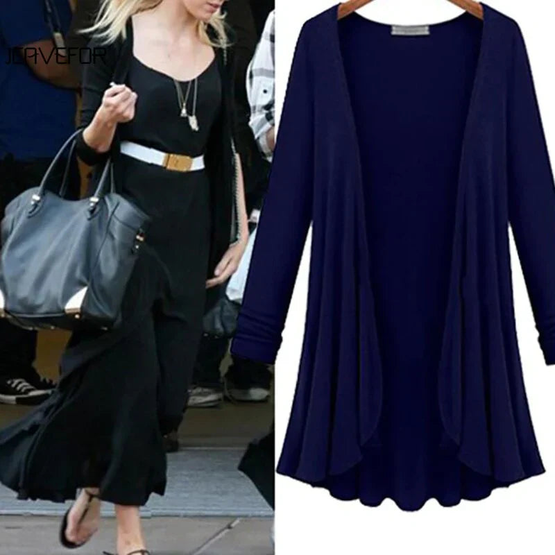 Knitted Women's Cardigan with Ruffles - Chiara