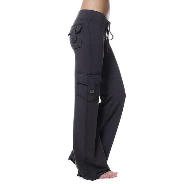 Women's Bootcut Cargo Pants with Pockets - Isabella