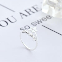 Adjustable Silver Ring with Enamel Wildflowers - Amaril