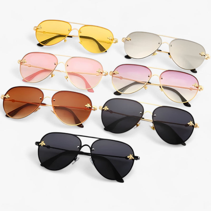 Vintage Pilot Sunglasses with Bee Detail – Halcyon