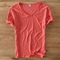 Men's V-neck linen shirt – Luca
