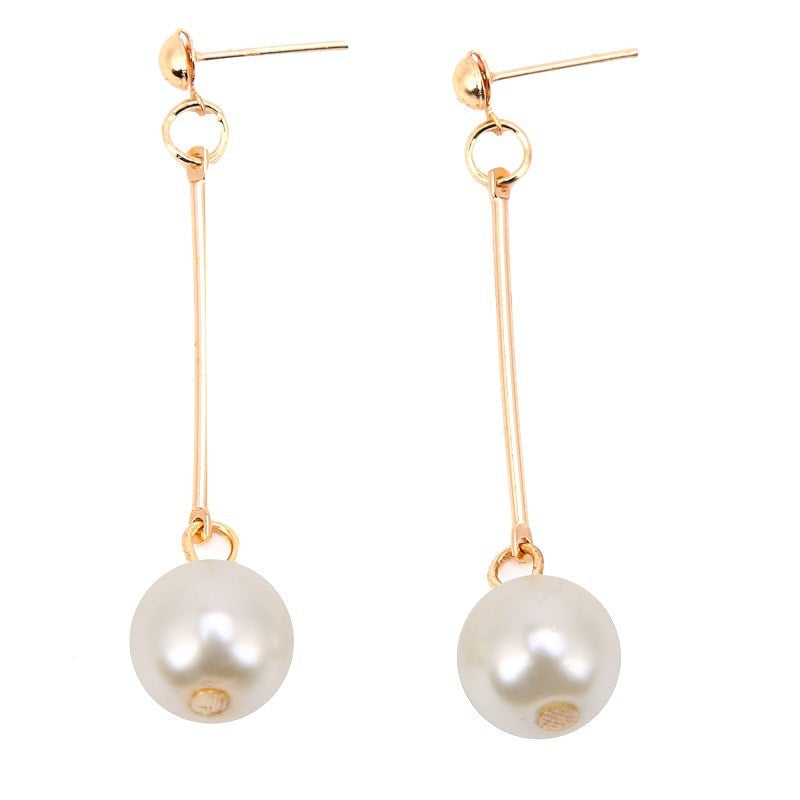 Luxury Drop Earrings with Pearls - Céline